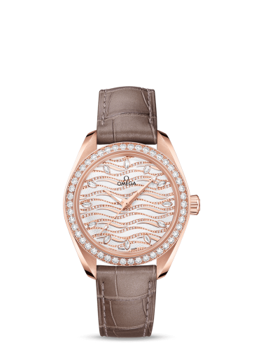 Omega Seamaster Aqua Terra 150M Master Chronometer 34 Sedna Gold / Diamond / Wave Diamond / Alligator